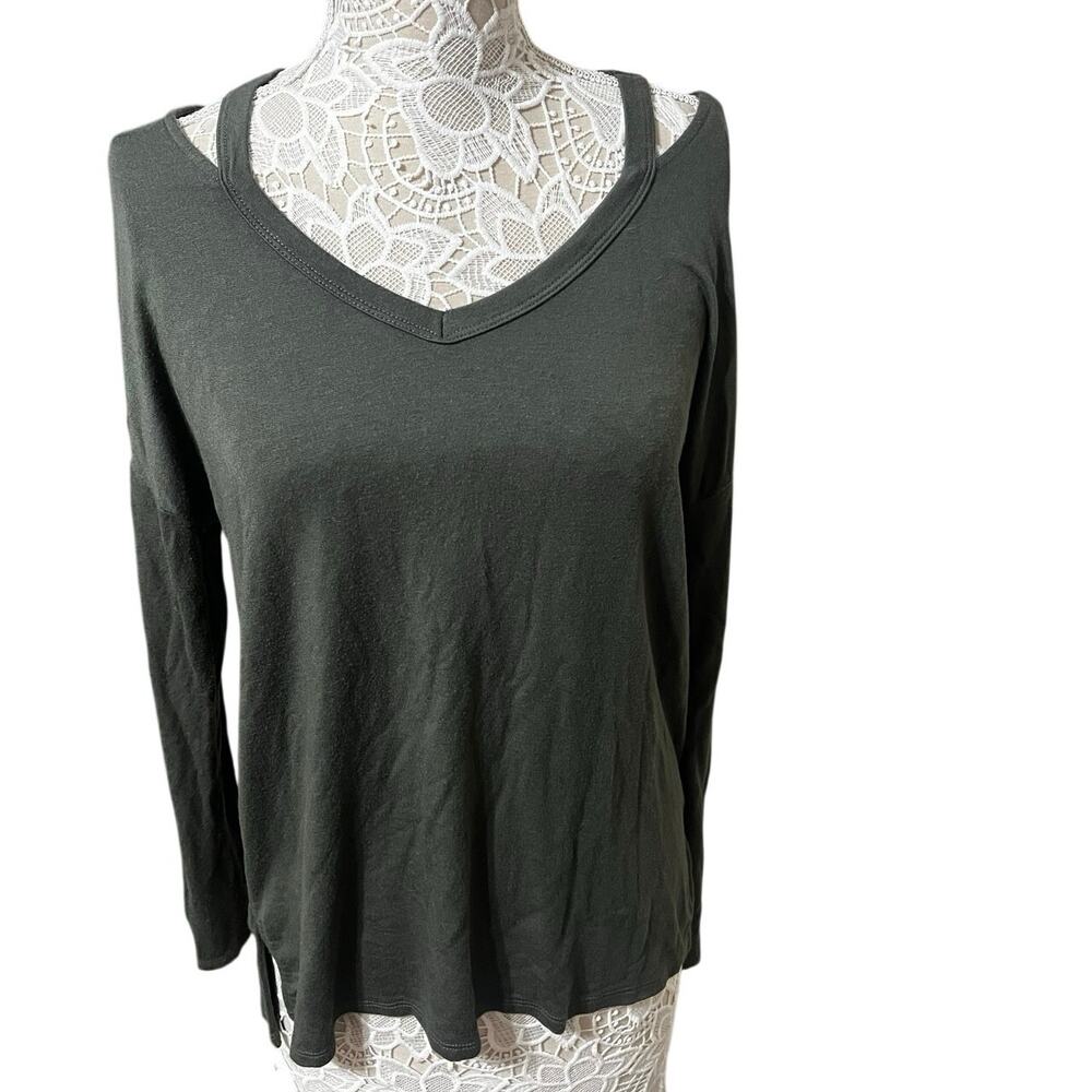 Ink Love & Peace Olive Green Long Sleeve Top Women’s XL Made in USA